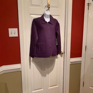 NWT Bill Blass Port Reversible Coat "Powerful Purple" Cotton Size Large